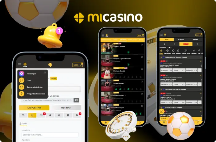 Funciones principales de la app MiCasino